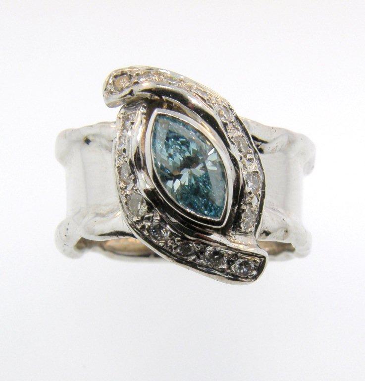 Blue Diamond Ring